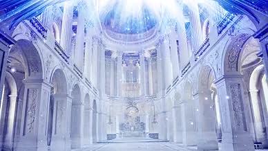 奢华婚礼壮丽宫殿装饰散发光芒粒子视频的预览图